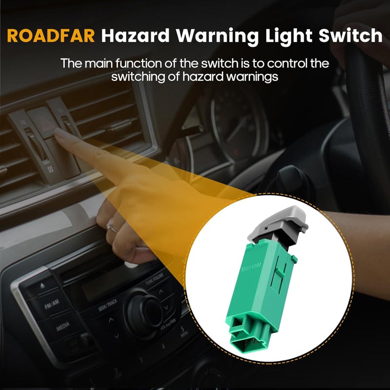 ROADFAR fits for 1999-2005 Pontiac Grand AM Hazard Warning Switch Control Switch Factory Replace OE# 10359039 - Image 2